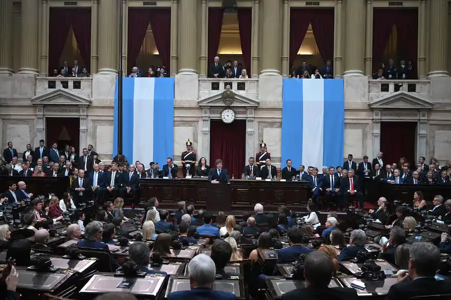 Congreso. Javier Milei inauguró con gritos, acusaciones y falsedades el nuevo período de sesiones del Parlamento. (Comunicacion Senado)